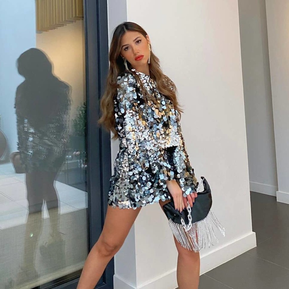 ZARA [ 2 PIECES ] LIMITED EDITION SEQUIN SKIRT SET - Picture 7 of 15